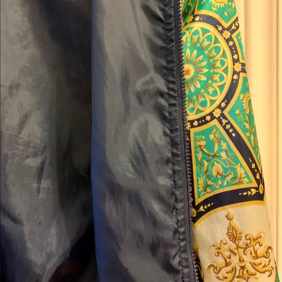 Baroque print silk like bomber jacket - Picture 3 of 4